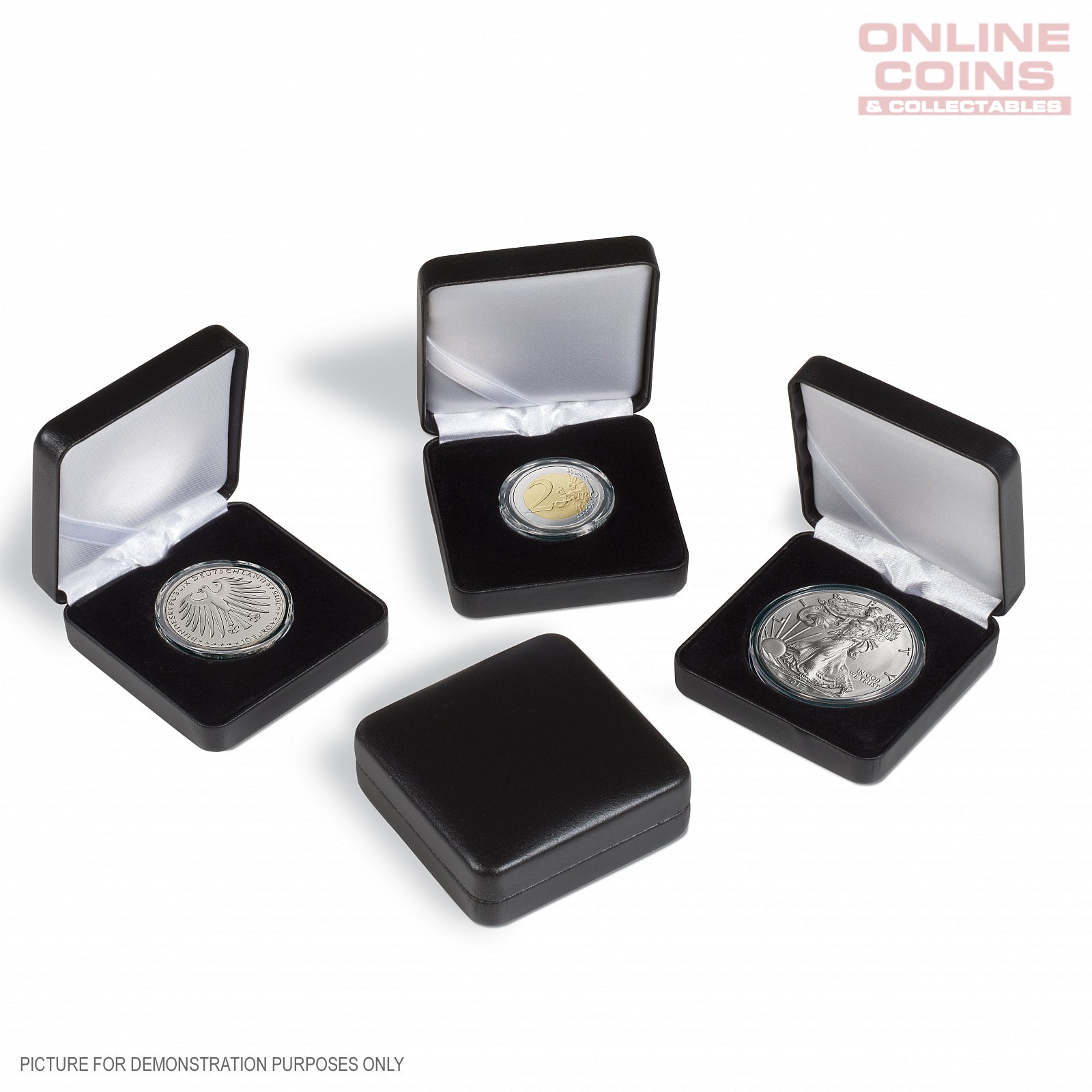 Lighthouse Nobile 26mm Round Capsule Silk and Velvet Display Case - BLACK